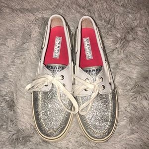 Silver Sparkly Sperry Top-Siders